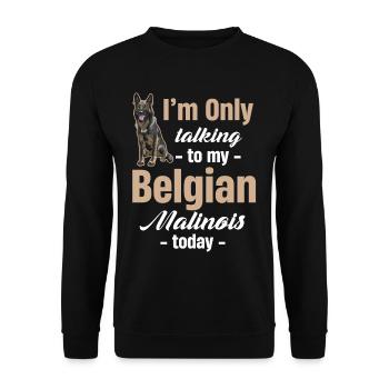 Ich Spreche Heute Nur Mit Meinem Belgischen - Unisex Pullover - Schwarz - Vorne - Alina (178cm) & Michal (187cm)