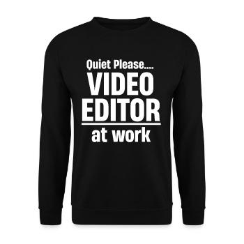 Quiet Please Éditeur vidéo au travail - Sweat-shirt Unisexe - noir - Devant - Alina (178cm) & Michal (187cm)