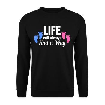 Life will always find a way ivf dad - Unisex Sweatshirt - black - Front - Alina (178cm) & Michal (187cm)
