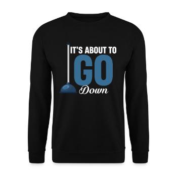 Es Ist Im Begriff, Eine Lustige - Unisex Pullover - Schwarz - Vorne - Alina (178cm) & Michal (187cm)