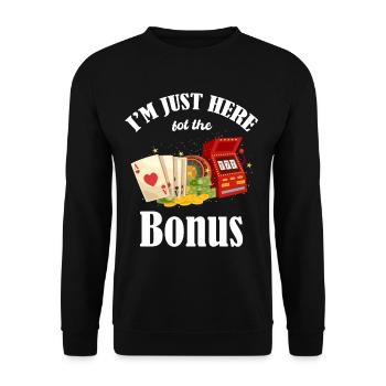 I'm just here for the - Unisex Sweatshirt - black - Front - Alina (178cm) & Michal (187cm)