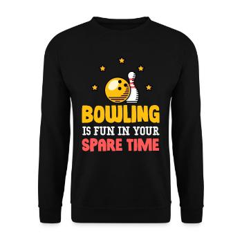 Bowling Is Fun In Your Leisure Laps - Unisex Sweatshirt - black - Front - Alina (178cm) & Michal (187cm)