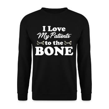 Ich Liebe Meine Patienten Bis Auf Die Knochen - Unisex Pullover - Schwarz - Vorne - Alina (178cm) & Michal (187cm)