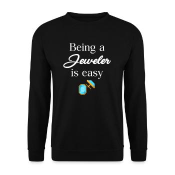 Juwelier Zu Sein Ist Einfach Diamanten - Unisex Pullover - Schwarz - Vorne - Alina (178cm) & Michal (187cm)