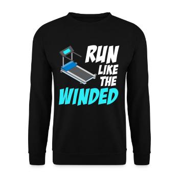 Laufen Wie Das Winded Laufband Workout Fitness - Unisex Pullover - Schwarz - Vorne - Alina (178cm) & Michal (187cm)