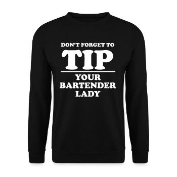 N’oubliez pas de donner de l’alcool à votre barman Lady - Sweat-shirt Unisexe - noir - Devant - Alina (178cm) & Michal (187cm)