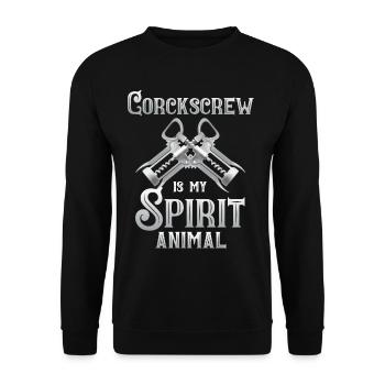 Corkscrew is my soul animal sommelier - Unisex Sweatshirt - black - Front - Alina (178cm) & Michal (187cm)