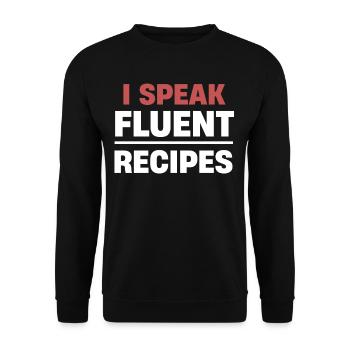 I Speak Fluent Recipes Culinary Cookbook - Unisex Sweatshirt - black - Front - Alina (178cm) & Michal (187cm)