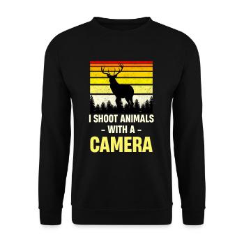 I photograph animals with a camera. - Unisex Sweatshirt - black - Front - Alina (178cm) & Michal (187cm)