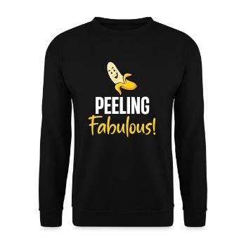 Peeling Fabelhaft! Bananen-wortspiele - Unisex Pullover - Schwarz - Vorne - Alina (178cm) & Michal (187cm)