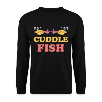 Câlin Poisson Jeux De Mots Aquariophile Sous L’eau - Sweat-shirt Unisexe - noir - Devant - Alina (178cm) & Michal (187cm)