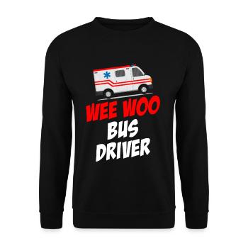 Wee Woo Chauffeur d’autobus Ambulance Paramédical - Sweat-shirt Unisexe - noir - Devant - Alina (178cm) & Michal (187cm)