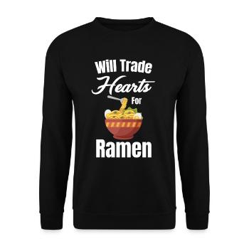 Des cœurs de volonté pour les fans d’anime japonais de ramen - Sweat-shirt Unisexe - noir - Devant - Alina (178cm) & Michal (187cm)
