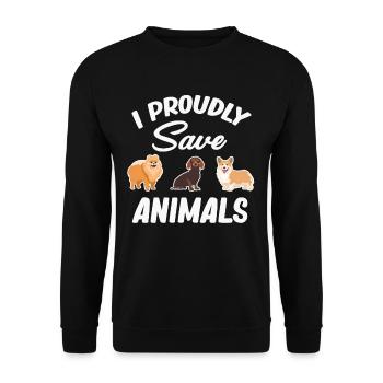 Je suis fier de sauver des animaux Sauveteur de chiens - Sweat-shirt Unisexe - noir - Devant - Alina (178cm) & Michal (187cm)