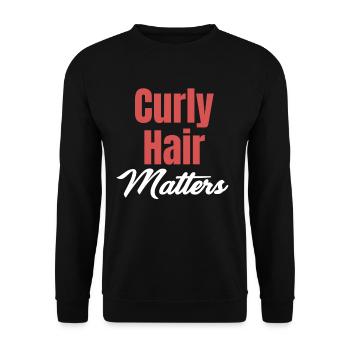 Les cheveux bouclés comptent drôle ondulé - Sweat-shirt Unisexe - noir - Devant - Alina (178cm) & Michal (187cm)