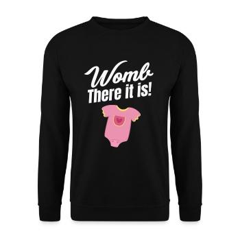 Womb, there it is! Funny midwife - Unisex Sweatshirt - black - Front - Alina (178cm) & Michal (187cm)