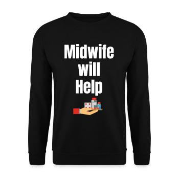 Diese Zukünftige Hebamme Wird Menschen Helfen, - Unisex Pullover - Schwarz - Vorne - Alina (178cm) & Michal (187cm)