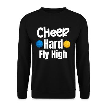 Cheer Hard Fly High Drôle Flyer Football Backspot - Sweat-shirt Unisexe - noir - Devant - Alina (178cm) & Michal (187cm)