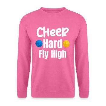 Cheer Hard Fly High Drôle Flyer Football Backspot - Sweat-shirt Unisexe - rose - Devant