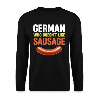 German who doesn't like sausage German bratwurst - Unisex Sweatshirt - black - Front - Alina (178cm) & Michal (187cm)