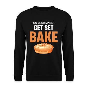 À vos marques, prêts, pâtisseries, pâtisseries, - Sweat-shirt Unisexe - noir - Devant - Alina (178cm) & Michal (187cm)