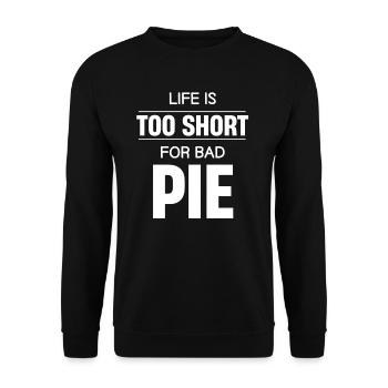 Das Leben Ist Zu Kurz Für Schlechte Kuchen, - Unisex Pullover - Schwarz - Vorne - Alina (178cm) & Michal (187cm)