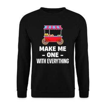 Make me one with everything funny - Unisex Sweatshirt - black - Front - Alina (178cm) & Michal (187cm)