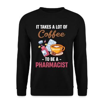 It takes a lot of coffee to be a pharmacist - Unisex Sweatshirt - black - Front - Alina (178cm) & Michal (187cm)