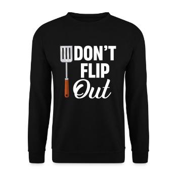 Nicht Ausflippen! Spachtel Wortspiele Utensil - Unisex Pullover - Schwarz - Vorne - Alina (178cm) & Michal (187cm)