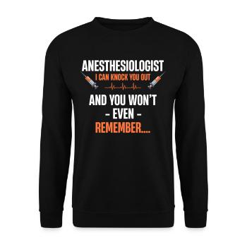 Anesthesiologist I Can Blow Her Away Cardiologist - Unisex Sweatshirt - black - Front - Alina (178cm) & Michal (187cm)