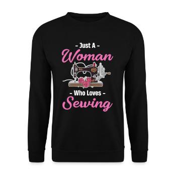 Juste une femme qui aime coudre - Sweat-shirt Unisexe - noir - Devant - Alina (178cm) & Michal (187cm)