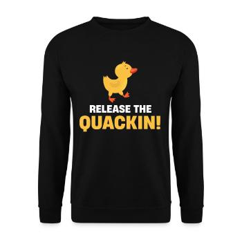 Lasst Den Quacksalber Frei! Lustige - Unisex Pullover - Schwarz - Vorne - Alina (178cm) & Michal (187cm)