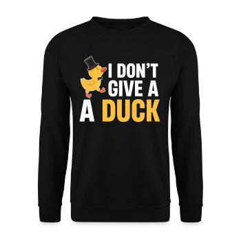 I don't give duck lover poultry farmer - Unisex Sweatshirt - black - Front - Alina (178cm) & Michal (187cm)