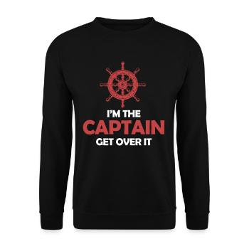 Ich Bin Der Kapitän, Kommen Sie Darüber Hinweg, - Unisex Pullover - Schwarz - Vorne - Alina (178cm) & Michal (187cm)