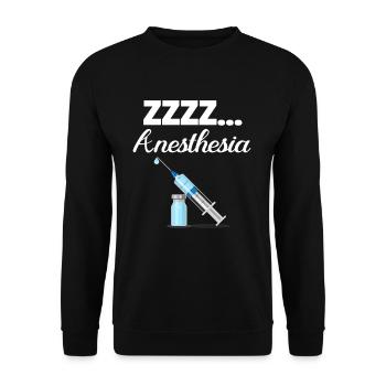 Zzzz... Anesthesia Funny Anesthesiologist Cardiologist - Unisex Sweatshirt - black - Front - Alina (178cm) & Michal (187cm)