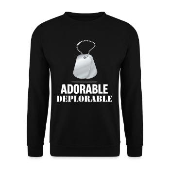 Adorable Deplorable Funny - Unisex Sweatshirt - black - Front - Alina (178cm) & Michal (187cm)