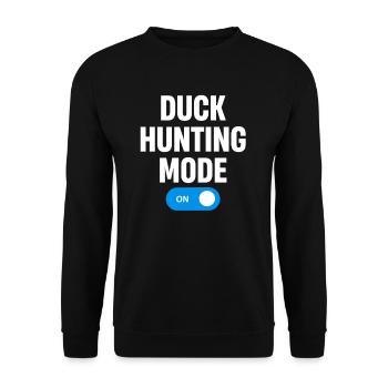 Mode Chasse Au Canard Sur Drôle D’oies Farming Camouflage - Sweat-shirt Unisexe - noir - Devant - Alina (178cm) & Michal (187cm)