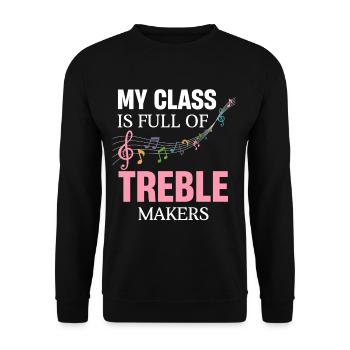 Ma classe est pleine de Treble Makers, - Sweat-shirt Unisexe - noir - Devant - Alina (178cm) & Michal (187cm)