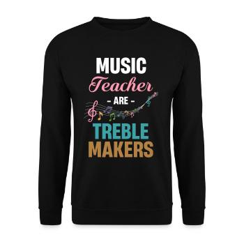 Les professeurs de musique sont des aigus, des chanteurs, des guitaristes, - Sweat-shirt Unisexe - noir - Devant - Alina (178cm) & Michal (187cm)