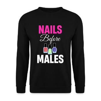 Nägel Vor Männern Kunst Manikürist Groomer - Unisex Pullover - Schwarz - Vorne - Alina (178cm) & Michal (187cm)