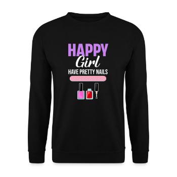 Glückliches Mädchen Haben Hübsche Nägel Maniküre - Unisex Pullover - Schwarz - Vorne - Alina (178cm) & Michal (187cm)