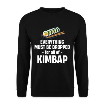 For a roll of Kimbap Bibimbap everything has to fall - Unisex Sweatshirt - black - Front - Alina (178cm) & Michal (187cm)