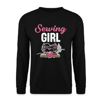 Fille à coudre drôle couturière Quilter couture - Sweat-shirt Unisexe - noir - Devant - Alina (178cm) & Michal (187cm)
