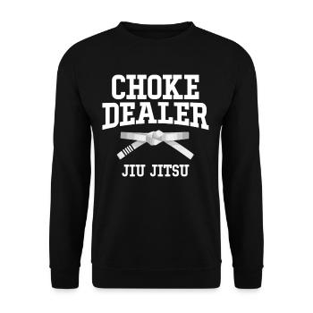 Choke Dealer Jiujitsu Karate Boxen Muay Thai - Unisex Pullover - Schwarz - Vorne - Alina (178cm) & Michal (187cm)