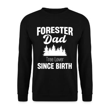 Förster Papa Baumliebhaber Seit Der Geburt - Unisex Pullover - Schwarz - Vorne - Alina (178cm) & Michal (187cm)
