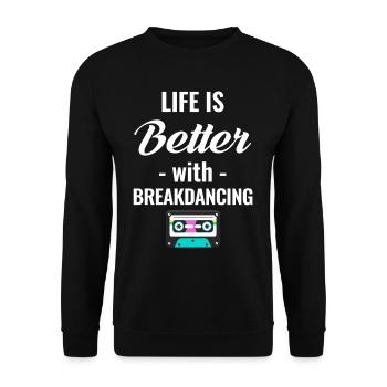 Das Leben Ist Besser Mit Der - Unisex Pullover - Schwarz - Vorne - Alina (178cm) & Michal (187cm)