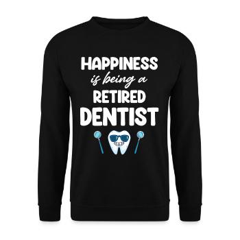 Happiness is being a retired dentist, - Unisex Sweatshirt - black - Front - Alina (178cm) & Michal (187cm)