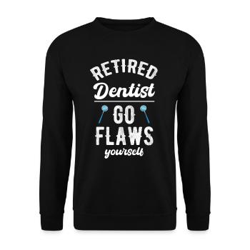 Dentiste à la retraite qui utilise la soie dentaire - Sweat-shirt Unisexe - noir - Devant - Alina (178cm) & Michal (187cm)
