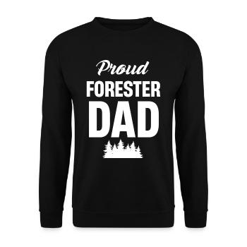 Stolzer Förster Papa Baumpfleger Holzfäller - Unisex Pullover - Schwarz - Vorne - Alina (178cm) & Michal (187cm)