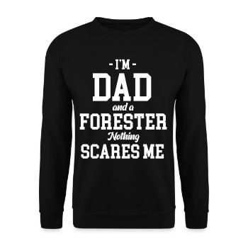 Je suis papa et forestier, rien ne me fait peur - Sweat-shirt Unisexe - noir - Devant - Alina (178cm) & Michal (187cm)